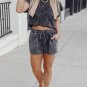 Black Acid Washed Short Lounge Set