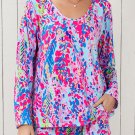 Purple Floral Long Sleeve Top and Drawstring Shorts Set