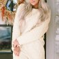 Beige Textured Long Sleeve Top Shorts Outfit