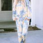 Multicolor Tie Dye Henley Top and Drawstring Pants Outfit