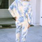 Multicolor Tie Dye Henley Top and Drawstring Pants Outfit