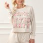 Apricot Letter Print Long Sleeve Top and Shorts Lounge Outfit