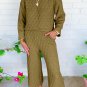 Sage Green Solid Quilted Pullover and Pants Outfit