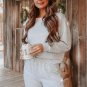 Gray Long Sleeve Pullover and Jogger Pants Lounge Set