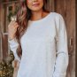 Gray Long Sleeve Pullover and Jogger Pants Lounge Set