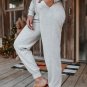 Gray Long Sleeve Pullover and Jogger Pants Lounge Set