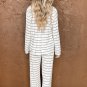Striped Print Long Sleeve and Pants Pajamas Set