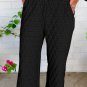 Black Solid Quilted Pullover and Pants Outfit