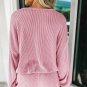 Pink Corded V Neck Slouchy Top Pocketed Shorts Set