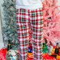 Multicolor Merry Christmas Plaid Print Two Piece Lounge Set