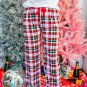 Multicolor Merry Christmas Plaid Print Two Piece Lounge Set