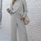 Gray Ultra Loose Textured 2pcs Slouchy Outfit