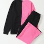 Multicolor Contrast Color Block Textured Casual 2pcs Outfit