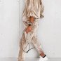 Parchment Velvet Zipped Top and Joggers Two Piece Set