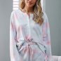 Orange Tie Dye Knit Pajamas Set