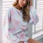 Orange Tie Dye Knit Pajamas Set