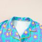 Green Flower Print Short Sleeve Shirt Pajamas Set