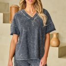 Black Mineral Washed Oversized T Shirt and Shorts Set
