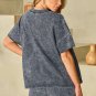Black Mineral Washed Oversized T Shirt and Shorts Set