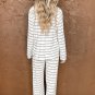Striped Print Long Sleeve and Pants Pajamas Set
