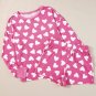 Pink Valentine Heart Shape Print Long Sleeve Top Shorts Lounge Set