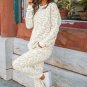 White Leopard Pullover and Drawstring Pants Lounge Set