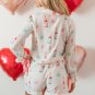 White Christmas Wine Glass Print Bow Knot Two Piece Pajama Set