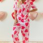 Pink Classic Heart Valentines Short Sleeve Pants Pajamas Set