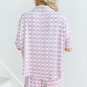 Purple Checkered Pattern Short Sleeve Pajamas Set