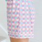 Purple Checkered Pattern Short Sleeve Pajamas Set
