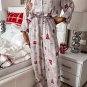 Light Grey Christmas Printed Shirt and Pants Pajama Set