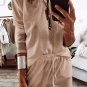 Parchment Textured Long Sleeve T Shirt and Pants Lounge Set