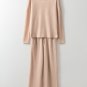 Parchment Textured Long Sleeve T Shirt and Pants Lounge Set