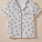 Beige Floret Printed Pajama Shorts Set