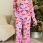 Pink Cheetah Print Shirt and Pants Pajama Set