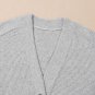 Grey 3 Pieces Rib Crop Camisole Matching Shorts Lounge Set with Cardigan