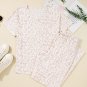 Beige Cheetah V Neck Tee and Pants Lounge Set