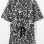 Black Cheetah Printed Casual Tee and Shorts Lounge Set