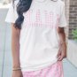 White MAMA Printed Tee and Plaid Shorts Lounge Set