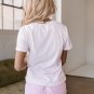 White MAMA Printed Tee and Plaid Shorts Lounge Set