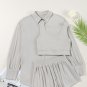 Gray 3 Pcs Crop Tank Top Shorts with Cardigan Lounge Set