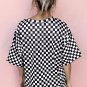 Black Checkered Top and Short Casual 2pcs Set