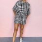 Black Checkered Top and Short Casual 2pcs Set