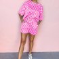 Rose Checkered Top and Short Casual 2pcs Set