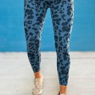 Blue Classic Leopard Print Active Leggings