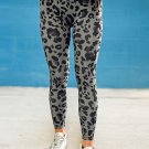 Gray Classic Leopard Print Active Leggings