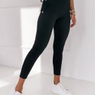 Black Side Lace up Ribbed Leggings
