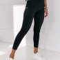 Black Side Lace up Ribbed Leggings