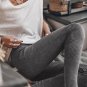 Dark Grey Vintage Wash Ribbed Leggings
