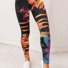 Multicolor Tie Dye Hollow Out Fitness Activewear Leggings